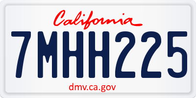 CA license plate 7MHH225