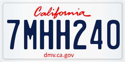 CA license plate 7MHH240