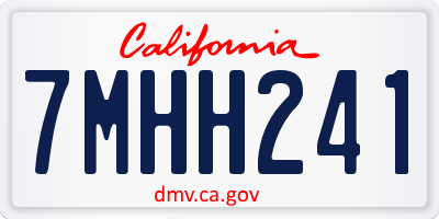 CA license plate 7MHH241