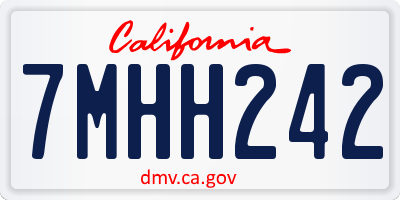CA license plate 7MHH242