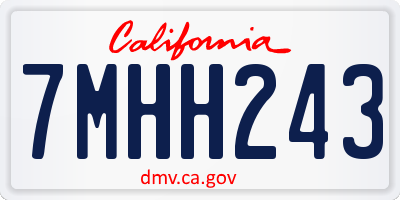 CA license plate 7MHH243