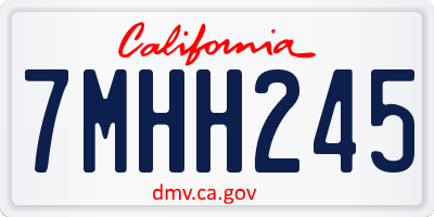 CA license plate 7MHH245