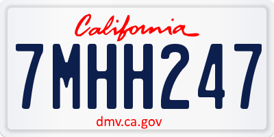 CA license plate 7MHH247