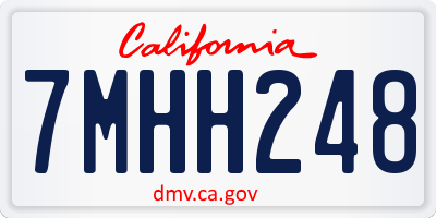CA license plate 7MHH248