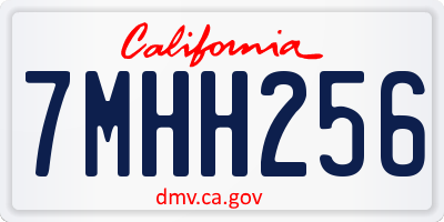 CA license plate 7MHH256