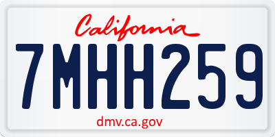 CA license plate 7MHH259