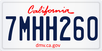 CA license plate 7MHH260