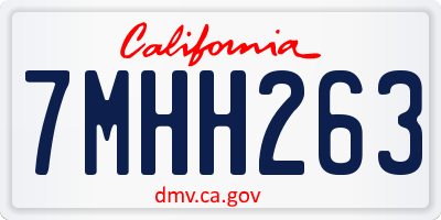 CA license plate 7MHH263