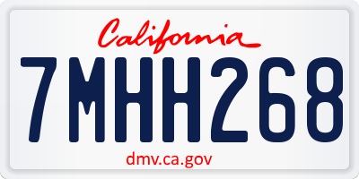 CA license plate 7MHH268