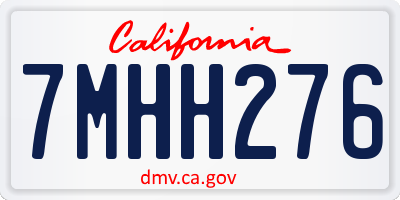CA license plate 7MHH276