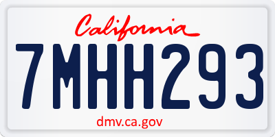 CA license plate 7MHH293