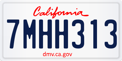 CA license plate 7MHH313