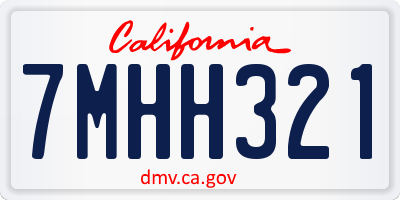 CA license plate 7MHH321