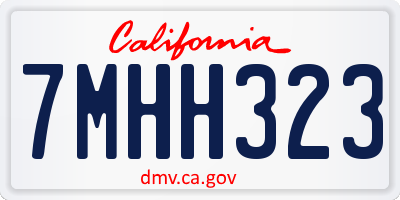 CA license plate 7MHH323