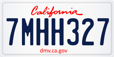 CA license plate 7MHH327
