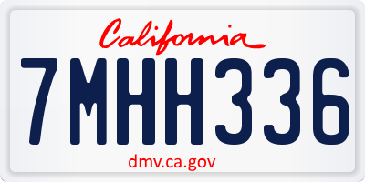 CA license plate 7MHH336