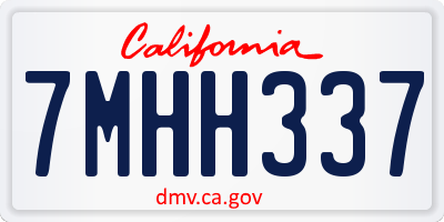 CA license plate 7MHH337