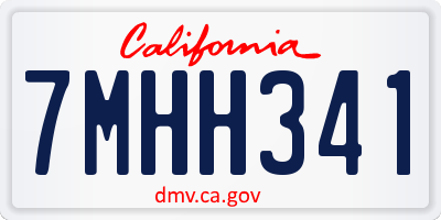 CA license plate 7MHH341