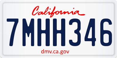 CA license plate 7MHH346
