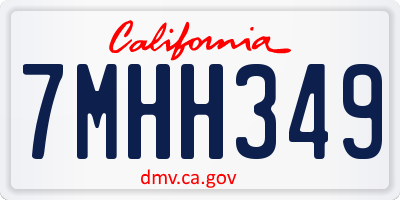 CA license plate 7MHH349