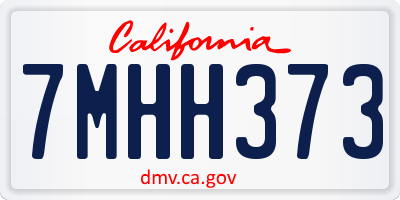 CA license plate 7MHH373