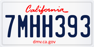 CA license plate 7MHH393