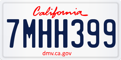 CA license plate 7MHH399