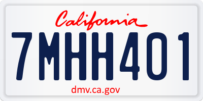 CA license plate 7MHH401