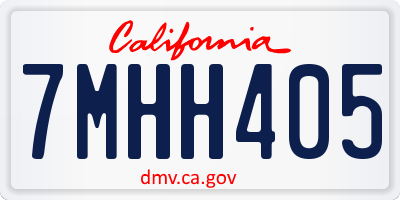 CA license plate 7MHH405