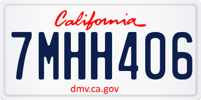 CA license plate 7MHH406