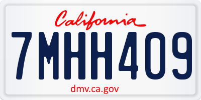 CA license plate 7MHH409