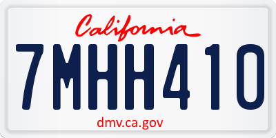CA license plate 7MHH410