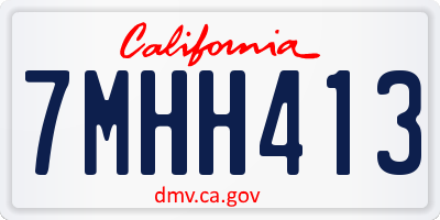 CA license plate 7MHH413