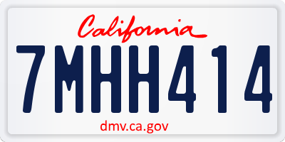 CA license plate 7MHH414