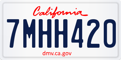 CA license plate 7MHH420
