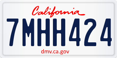 CA license plate 7MHH424