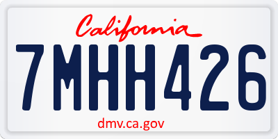 CA license plate 7MHH426