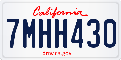 CA license plate 7MHH430