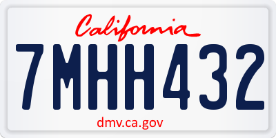 CA license plate 7MHH432