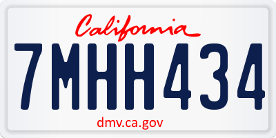 CA license plate 7MHH434