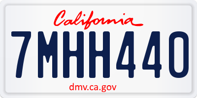 CA license plate 7MHH440