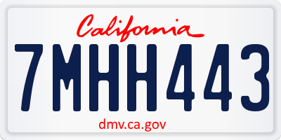 CA license plate 7MHH443