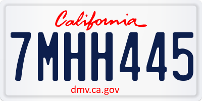 CA license plate 7MHH445