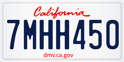 CA license plate 7MHH450