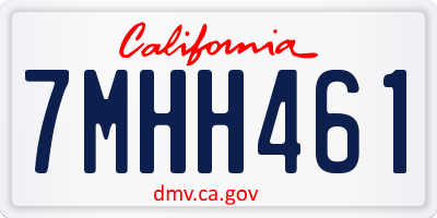 CA license plate 7MHH461