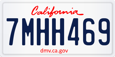 CA license plate 7MHH469