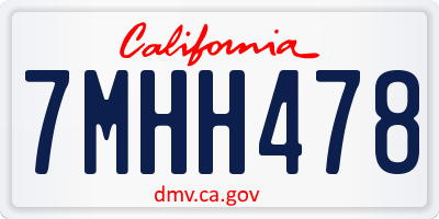 CA license plate 7MHH478