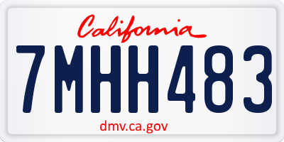 CA license plate 7MHH483