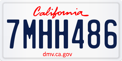 CA license plate 7MHH486