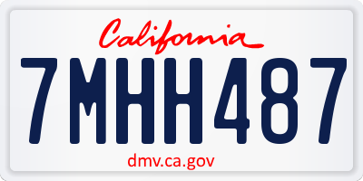 CA license plate 7MHH487